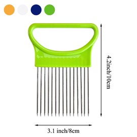 4pcs Onion Holder, TACYKIBD Stainless Steel Vegetable Slicer Holder and Onion Chopper Peelers, Onion Holder for Slicing Cutting Vegetable Tomato Potato Fruit Meat Kitchen Gadgets Tools