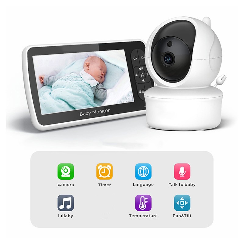 Baby Monitor 5 Inch Display Remote Access Pan Tilt Zoom