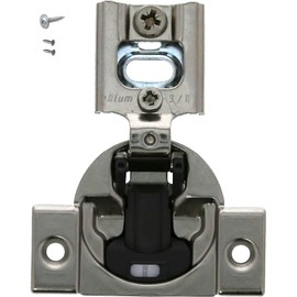 Blum Hinge for Framed cabinets (Face Frame) with 3/8 Overlay and 105° Opening Angle. Soft Close. Dexter Group Packaging (4 - Pack)