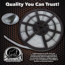 Silverback 1/2oz Steel Adhesive Tape Wheel Weights with Easy Peel Tape. Designed for The Professional Tire Dealer for Passenger Cars, Trucks, SUV's, & Motorcycles. Roll Grey .50oz Steel Tape Weight.