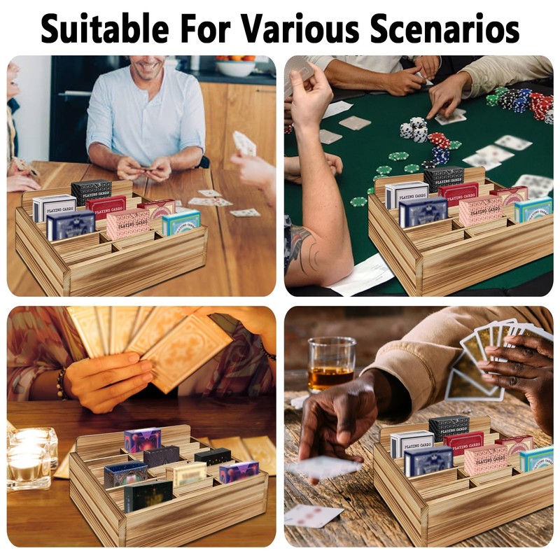 Amcortn Card Display Shelf - Wooden Playing Card Display Card