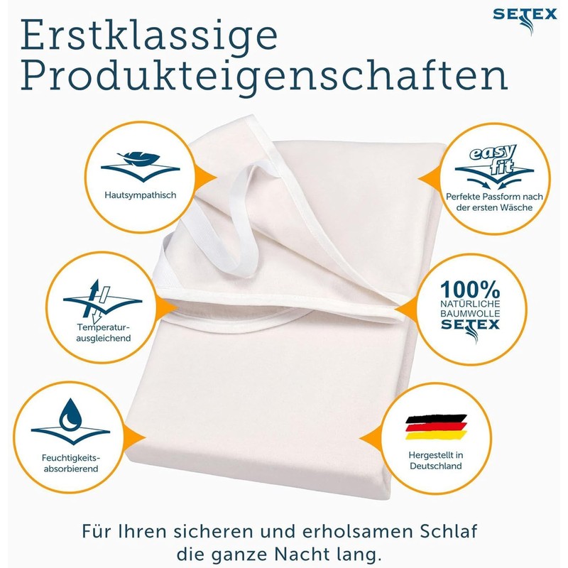 Setex Molton Mattress Protector, natural, 90 cm x 200 cm