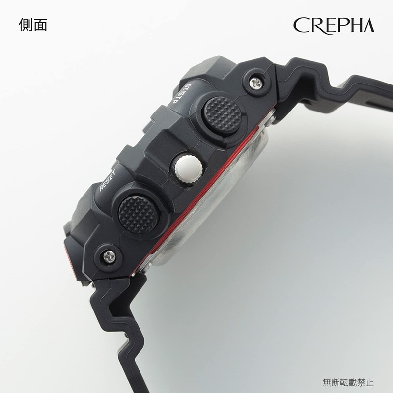 Clefer TS-AD252-RD Men's Wristwatch, Waterproof, Urethane Strap, Black, red