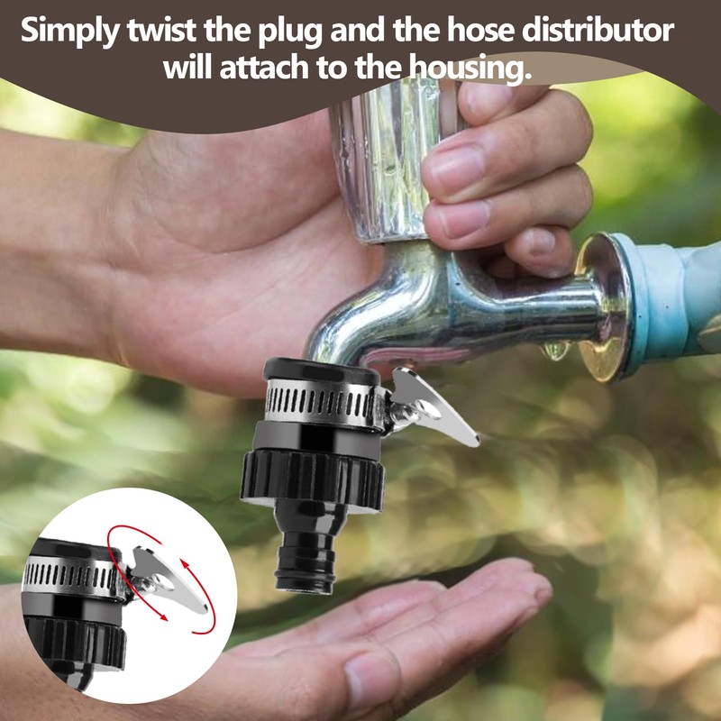 Huybaa Universal Tap Adapter, Garden Hose Coupling, Rubber Connector with