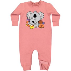 inktastic Mom Koala, Baby, Cute Koala, Donut, Candy Baby Fleece Romper 6 Months Mauve 45f74