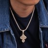 Lulu Mel Iced Out White Gold Plated Cross Pendant Cubic