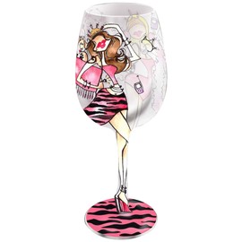 Bottom's Up 15-Ounce Princess Handpainted Wine Glass