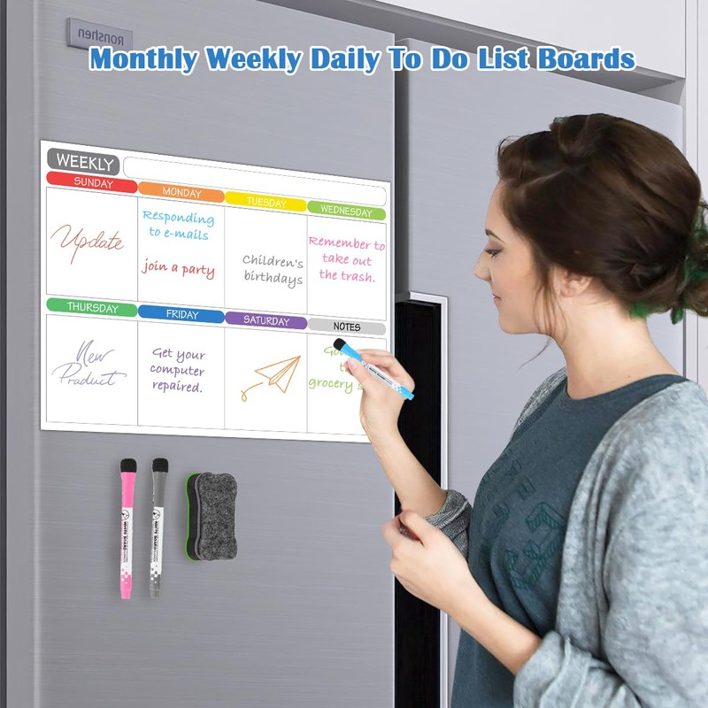 Weekly Planner Wipe Clean Magnetic Board Weekly Plan Whiteboard Shopping