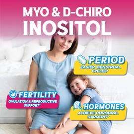 Vitalibre Inositol Supplement, Myo-Inositol & D-Chiro Inositol Fertility Supplements for Women, 40:1 Ideal Ratio, Hormone Balance and Ovarian Support, 120 Vegan Capsules