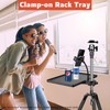 Universal Microphone Stand Tray with Phone Holder, Mic Stand Clamp-On