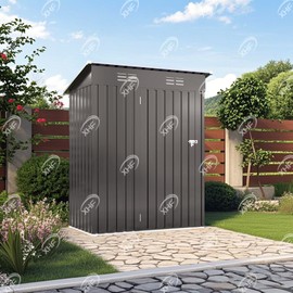 Free Shipping in Stock 5 * 3f T Metal Outdoor Storage Shed with Sloping Roof Waterproof and Lockable Compact Tool Shedtype: Sheds & Storage