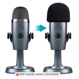 YOUSHARES Yeti Nano Microphone Foam Windscreen - Mic Wind Cover Pop Filter Foam Cover, Professional Customized for Blue Yeti Nano, The Thicker Blue Yeti Nano Pop Filter is a Good option.