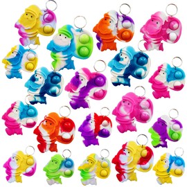 20 Packs Bulk Christmas Santa Claus Mini pop Fidget Gifts for School Holiday Kids Party Favors Supplies and Classroom Students Prizes