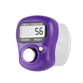 Hand Held Finger Counter, 5 Digit LCD Row Tally Counter Manual Clicker Lap Counter, Purple