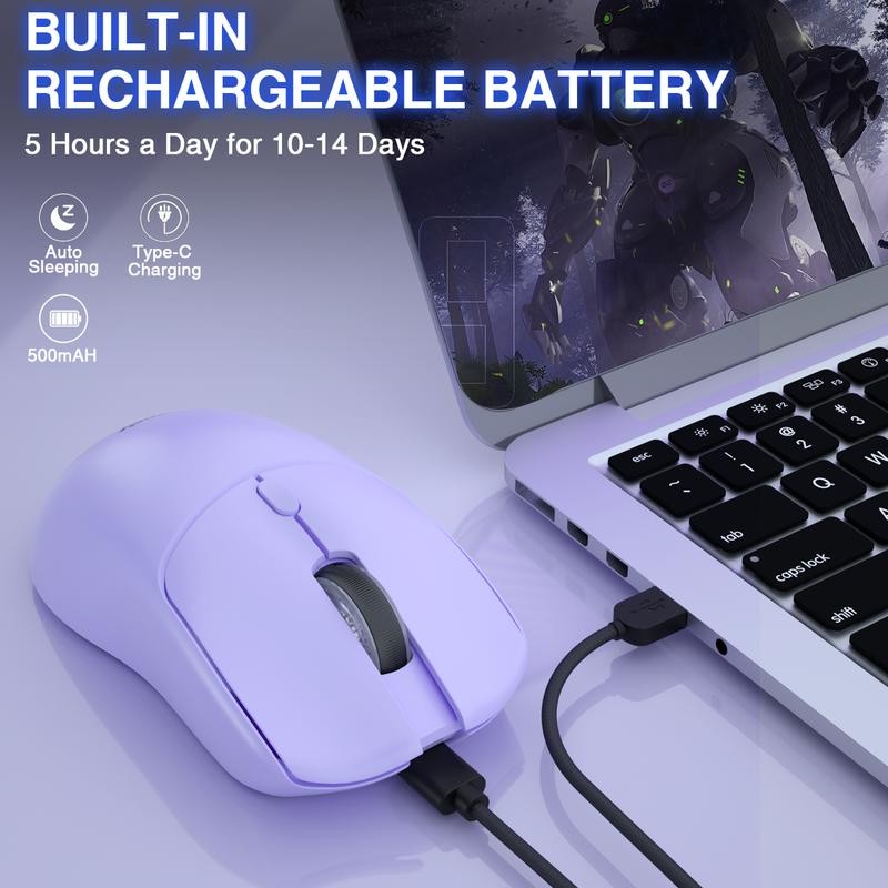 AULA SC580X Wireless Gaming Mouse, Tri-Mode 2.4G/BT5.0/USB-C, 10000 DPI Rechargeable