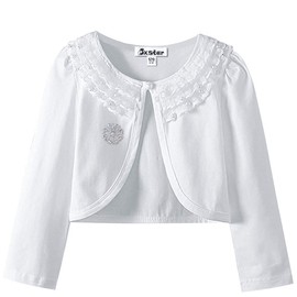 Big Girls Lace Bolero Long Sleeve Shrugs Party Church Cardigan Birthday Gift