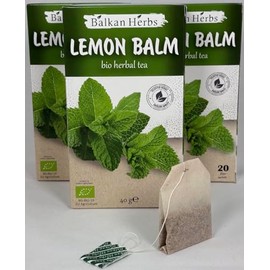 BALKAN HERBS Organic Melissa Tea, 60 Tea Bags x 2.0 g with Double Chamber in Individual Packaging, 120 g (Melissa Officinalis), Lemon Balm Leaves, Caffeine-Free, Vegan by BALKAN HERBS (60 Pieces (Pack