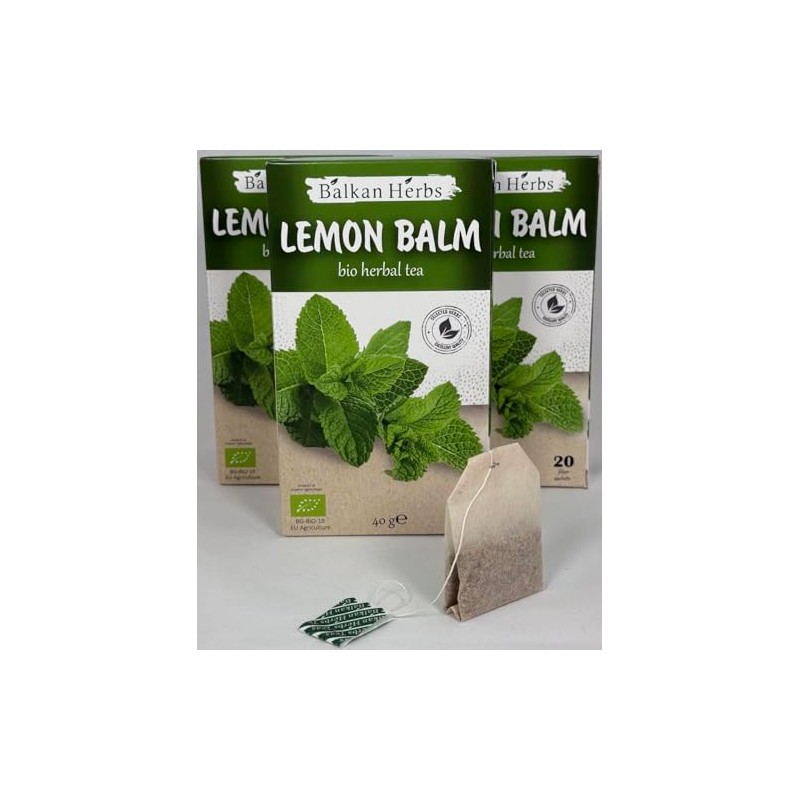 BALKAN HERBS Organic Melissa Tea, 60 Tea Bags x 2.0