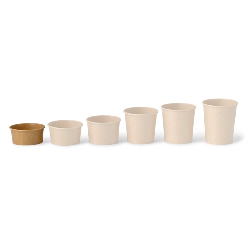 BIOZOYG 50 x Cardboard Ice Cream Cups, 100 ml, Brown,