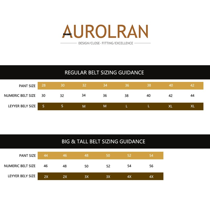 Aurolran Men&Womens Leather Dress Belt Business Automatic Buckle Belt Color-Black