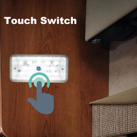 DUNTUO RV Interior Light with Touch Switch 700 LM 6000K 7W Bright White Large Spaces Illuminating LED Lighting Van Cargo Area Light for RV Boat Camper Trailer Truck,10-30V 5.82"x2.79"