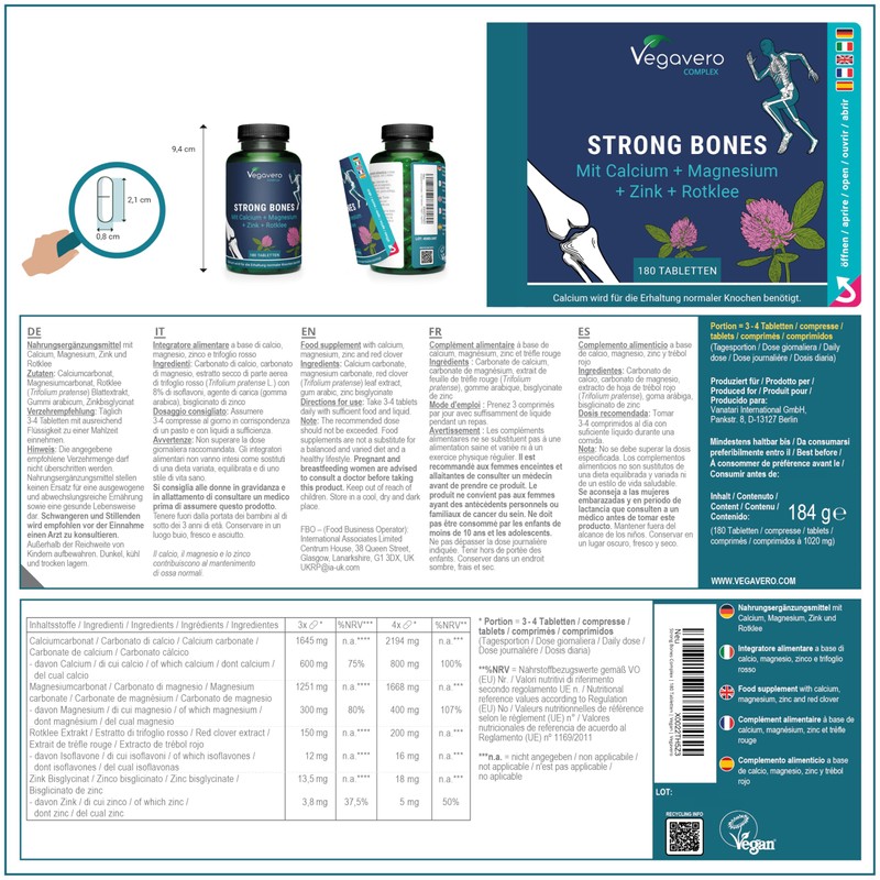 Strong Bones | 800 mg Calcium High Dose + 400
