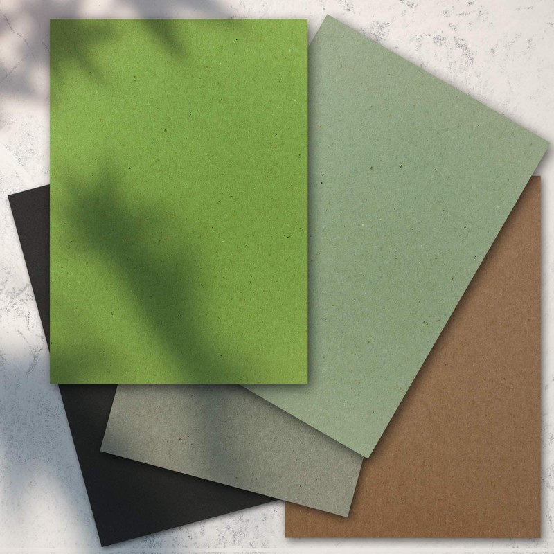 50 x Vintage Kraft Paper Colour Mix Pack - DIN