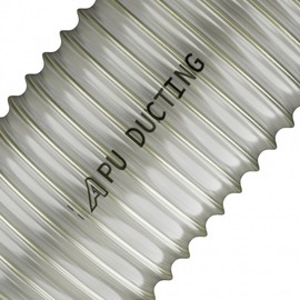 65mm Diameter Flexible Polyurethane Ducting Dust & Fume Extraction, Woodworking + Hose Clips - 2 Metre