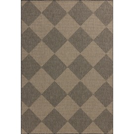 Loloi Chris Loves Julia Providence Collection PRC-04 Graphite/Sand 6'-3" x 9'-2", .12" Pile Height, Indoor/Outdoor Area Rug