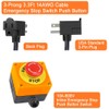 Emergency Stop Push Button Switch with 3.3-ft 14AWG Cable &