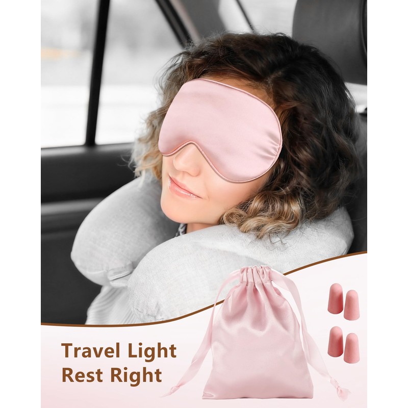 JroyJoy 2 Sets Silk Sleep Mask & Scrunchies Gift Sets