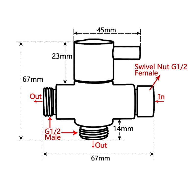 Brass Shower Arm Diverter Valve for Hand Held Showerhead and