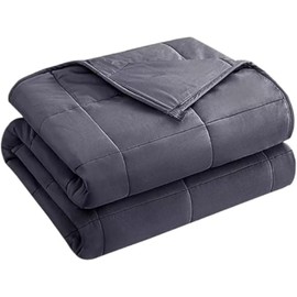 yescool Weighted Blanket for Adults (12 lbs, 60” x 80”, Grey) Cooling Heavy Blanket for Sleeping Perfect for 110-130 lbs, Queen Size Breathable Blanket with Premium Glass Bead, Machine Washable