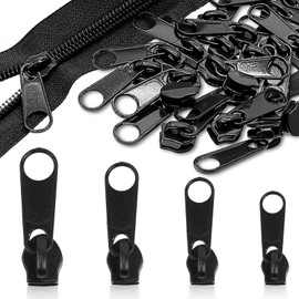 Zipper Pull Replacement, 20 Pcs Zipper Pulls, Zipper Pull Replacements Repair Kit for Coats, Jacket, Luggage, Backpacks (20 Pcs,Black)