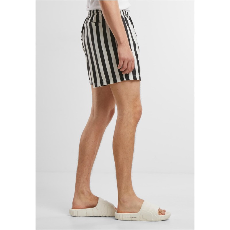 Urban Classics Men's Swim Trunks, Black/off-white, M