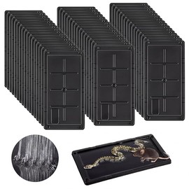 Qualirey 48 Pack Rat Glue Traps 10x5 Inch, Pre-Baited Heavy Duty Sticky Traps for Rats Mice Snakes Roaches, Large Adhesive Glue Boards with Peanut Scent, No Touch Disposal, Indoor Outdoor (Black)