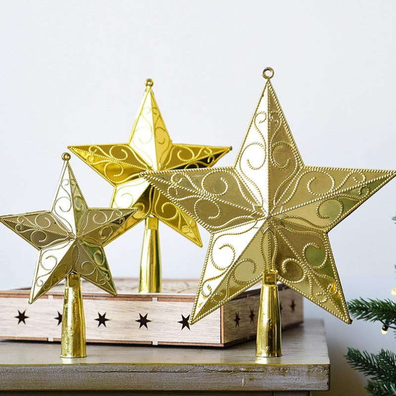 TENDYCOCO 20cm Star Tree Topper Christmas Tree Topper 5 Point