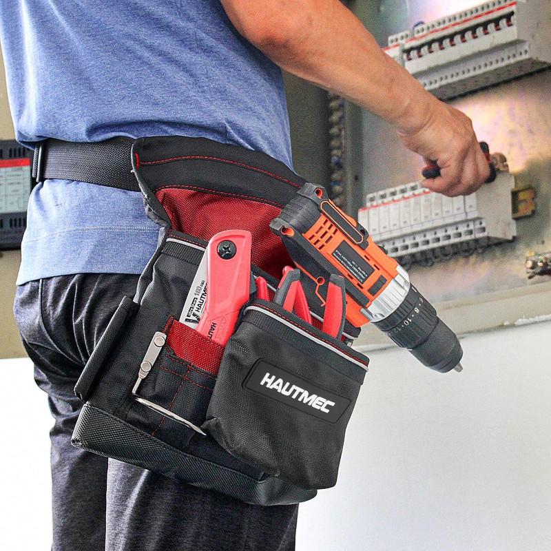 HAUTMEC Heavy-Duty Tool Belt Pouch – 12-Pocket 1680D Tool Bag