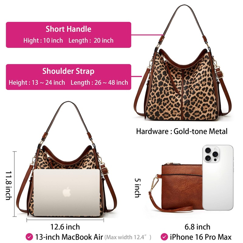 Large Trendy Designer Hobo Tote Bag for Women, Soft Leather