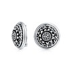 Bali Style Round Dome Medallion Style Flower Motif Button Clip