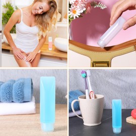 10 Pcs 1 Oz Travel Bottles,Travel Toothpaste Container,Leakproof Toiletry Bottles,Refillable Toothpaste Tubes,Suitable for Travels of Toothpastes,Lotion,Cosmetics 1 Oz Squeeze Bottle