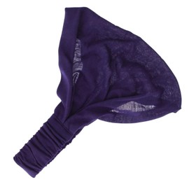 Topkids Accessories Adjustable Headbands for Women's Hair and Girls, Women's Fashion Headbands, Stretchy Headbands for Women, Wide Headband, Cotton Headbands for Women, Fabric Headband (Aubergine)