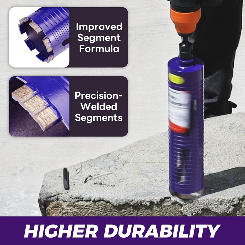 DaduoRi 2-1/2" Pro Dry Core Drill Bit with Pilot Bit