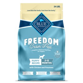 Blue Buffalo Blue Buffalo Freedom Grain-Free Puppy Dry Dog Food with DHA, Complete & Balanced Nutrition for Puppies, Made in the USA, Chicken & Potatoes, 24-lb Bag