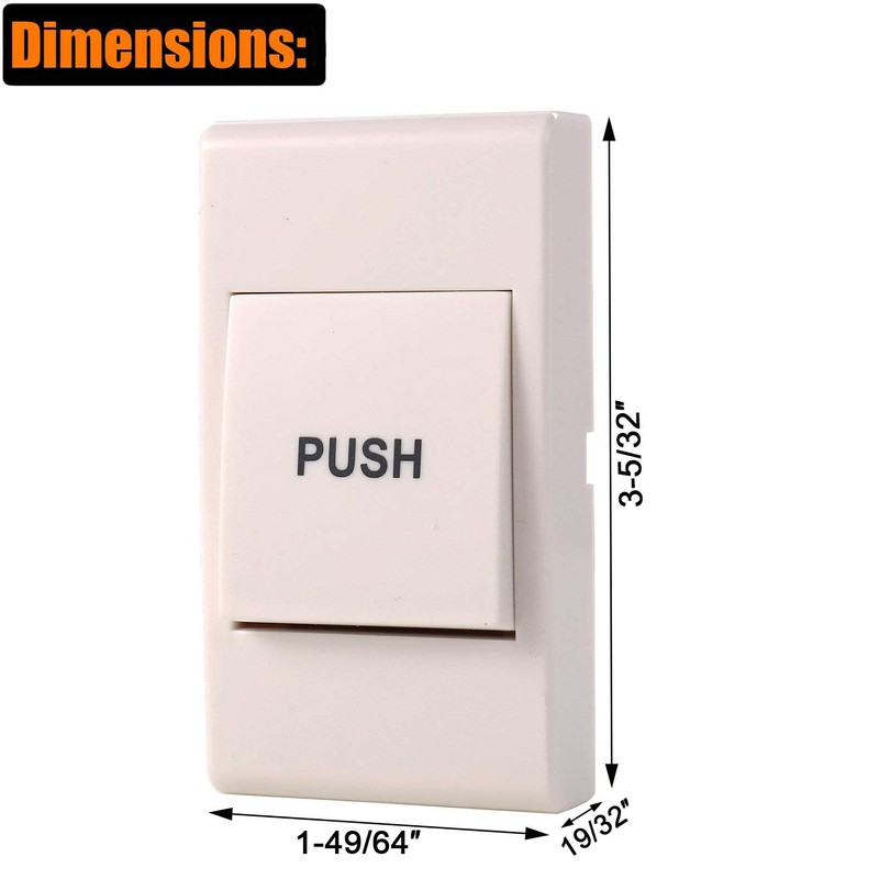 HWMATE White Plastic Door Exit Push Button Panel with NO/NC/COM