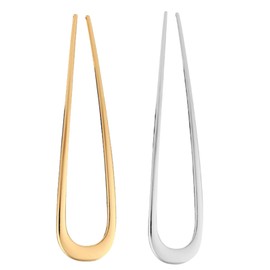 Pack of 2 U-Shaped French Hairpins, Metal Hair Pin, Large, French Twist Hair Pin, Bobby Pins, Hair Accessories, Vintage Coiffure Hair Fork for Hair Accessory Women and Girls (Gold & Silver)