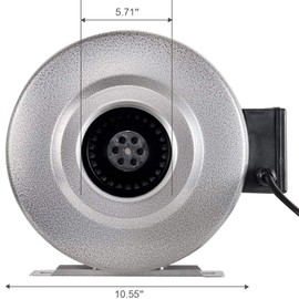 iPower 6 Inch 442 CFM Inline Fan Filter 25 Feet Ducting Combo with Variable Speed Controller & Rope Hanger for Grow Tent Ventilation, Silver