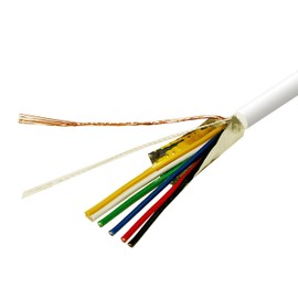 LOGICO Best 500ft 22/6 Shielded CCA Security Alarm Control Wire Stranded PVC Jacket White