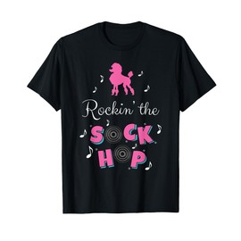 Sock Hop Costume Girls Women Pink Poodle T-Shirt