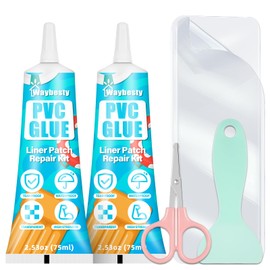 Pool Liner Patch Kit, Air Mattress Patch Kit Waterproof Vinyl Patch Kit for Inflatables,Swimming Ring, Hot Tubs, Bouncy House, Tent, Air Mattresses PVC Glue Inflatable Patch Repair Kit (75mlx2)